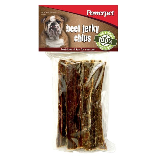 Powerpet: Beef Jerky Chips -Natural Dog Chew- 2 Packs - FDA & USDA APPROVED-BRC