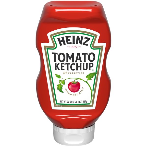 Heinz Tomato Ketchup, Commercial Use, Easy Squeeze, Upside Down Bottle, 20.1 oz (567 g)