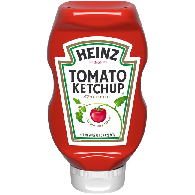 Heinz Tomato Ketchup, Commercial Use, Easy Squeeze, Upside Down Bottle, 20.1 oz (567 g)