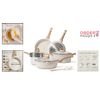 10-Piece Nonstick Cookware Set White Granite Induction Kitchen Cooking Set