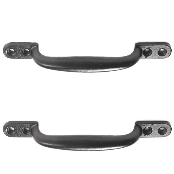 2X Black Cast Iron 6"/150mm Hot Bed Handles Door/Shed/Garden Gate D Pull Handles