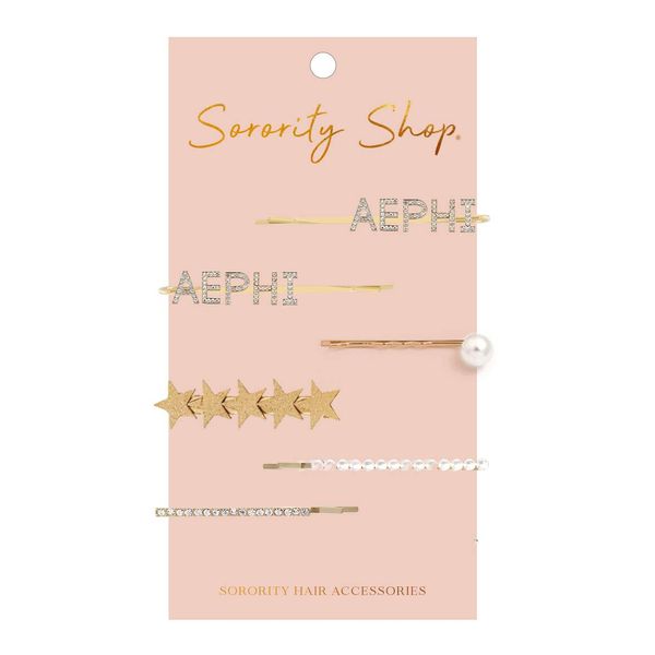 Alpha Epsilon Phi - Sorority Hair Clips - 6/pack