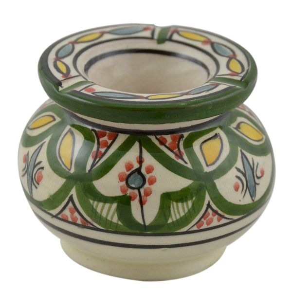 Ceramic Ashtrays Hand Made Moroccan smokeless Ceramic Vivid Colors Medium