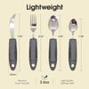 Adaptive Flatware Utensils Set 4 Piece Gray Easy Grip For Seniors With Arthritis