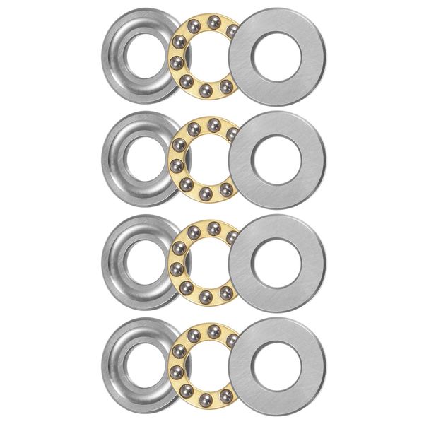 uxcell F9-20M Thrust Ball Bearings 9mm x 20mm x 7mm with Brass Washers A BEC3 Set of 4