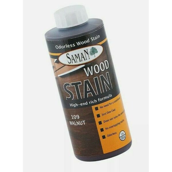 SamaN Interior Water Based Stain for Fine Wood, Black, 12 oz