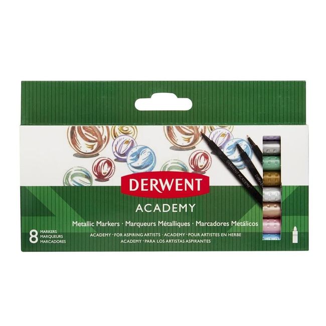 Derwent Academy 98212 Metallic Marker Set of 8 Colors