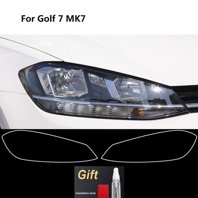 Golf Face Patch UV Protection Car Headlight Protection Film Front Light Black Sticker Anti-scratch Accessories for Volkswagen Golf 7 8 VW MK7 MK8