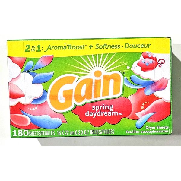 Gain Spring Daydream 180 Dryer Sheets Aroma Boost And Softness