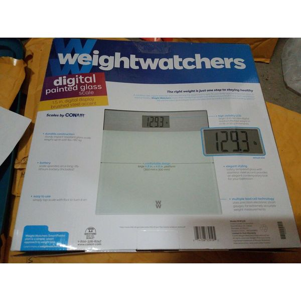 New Weight Watchers Digital Glass Weight Scale by Conair - Brushed Steel Accent