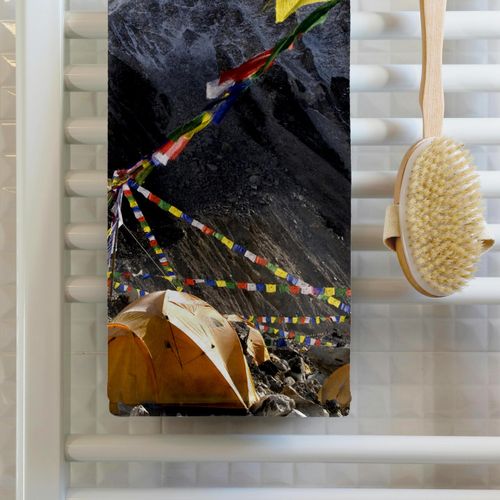 3dRose Nepal, Mt Everest, Base Camp Tents on Khumbu Glacier-AS26 DNY0031-David Noyes Towel, 15" x 22", White