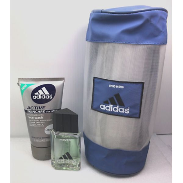 ADIDAS moves Eau De Toilette + Travel Pouch + Active Face Wash **RARE ORIGINAL