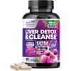 Gentle Liver Cleanse Detox & Repair Formula - Herbal Liver Support Supplement: Milk Thistle with Silymarin, Artichoke Extract, Dandelion, Beet, Chicory Root, & Turmeric for Liver Health - 60 Capsules
