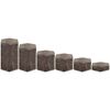 BELLE VOUS 6 Pack of Vintage Brown Wooden Hexagon Display Risers - Wood Showcase Stands for Shelves and Countertops - Step Plinths for Jewellery, Retail, Figures, Cupcakes and Desserts