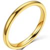 JUDE 2mm Stainless Stainless Steel Plain Stackable Wedding Band Ring (Gold, J)