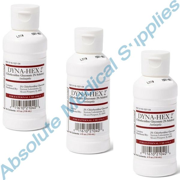 *3-Pack* Medline Dyna-Hex 2 CHG Surgical Antimicrobial Soap 4 Oz MDS098705