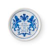 Spode King Charles III Coronation single round 10cm Coaster, Blue & White Pattern UK made