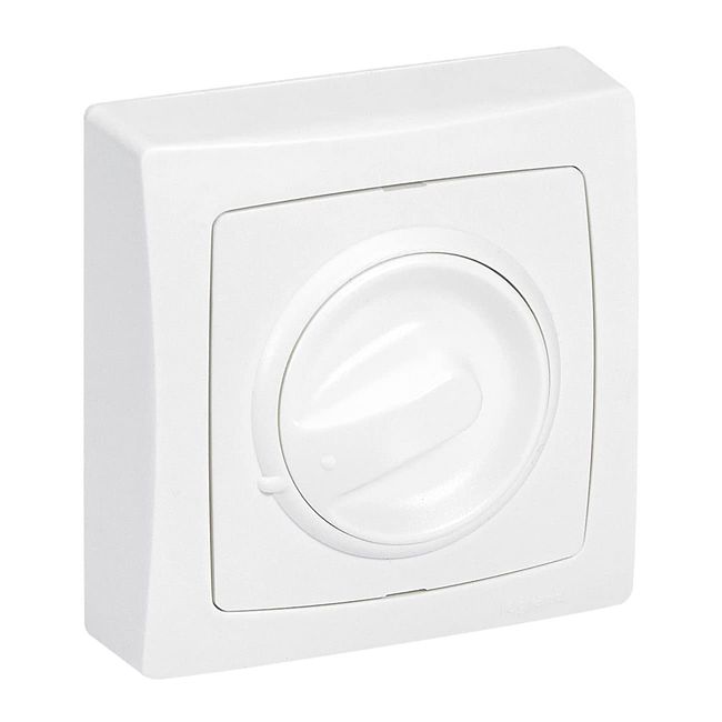 Legrand LEG97605 Dimmer Switch with Rotating Button, Non-Flush Fit, 300 W, White