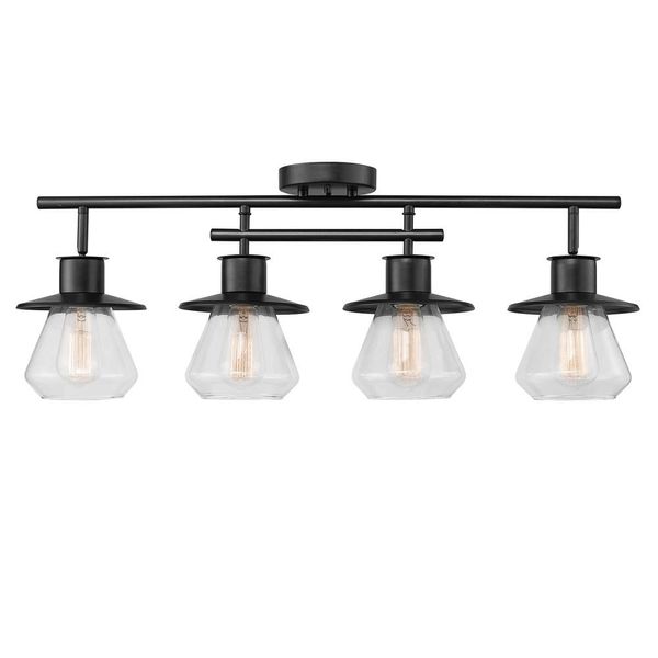 Globe Electric 59530 4-Light Track Lighting, Dark Bronze, Track Lighting, Track Ceiling Light, Track Lighting Kit, Ceiling Lights, Ceiling Light Fixture, Dining Light Fixture, 4 Bulb Kitchen Light