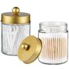 Apothecary Jar Canisters Bathroom Vanity Organizer - Qtip Holder Storage