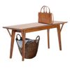 Pemberly Row Contemporary Mid Century Entryway Bench Walnut Brown