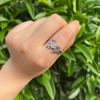 Clataly Rainbow Unicorn Ring with Rhinestones Adjustable Opening Cartoon Unicorn Girls Ring