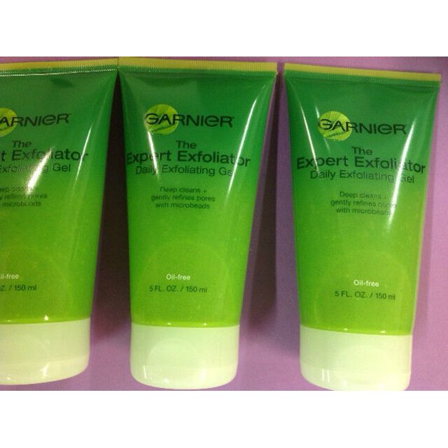 3 X Garnier The Expert Exfoliator Daily Exfoliating Gel, 5 FL OZ / OIL-FREE NEW.