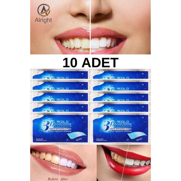 3D White 10 Adet Diş Beyazlatma Bandı Anında Beyazlama (Teeth Whitening Strip)