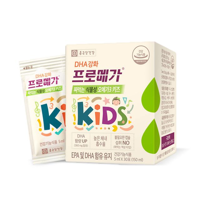 Chong Kun Dang Health Promega Squeezable Vegetable Omega-3 Kids 30 sachets, 1 pack