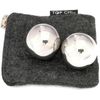 1 Inch Stainless Steel Pocket Sized Baoding Balls with Carry Pouch. Solid Non...