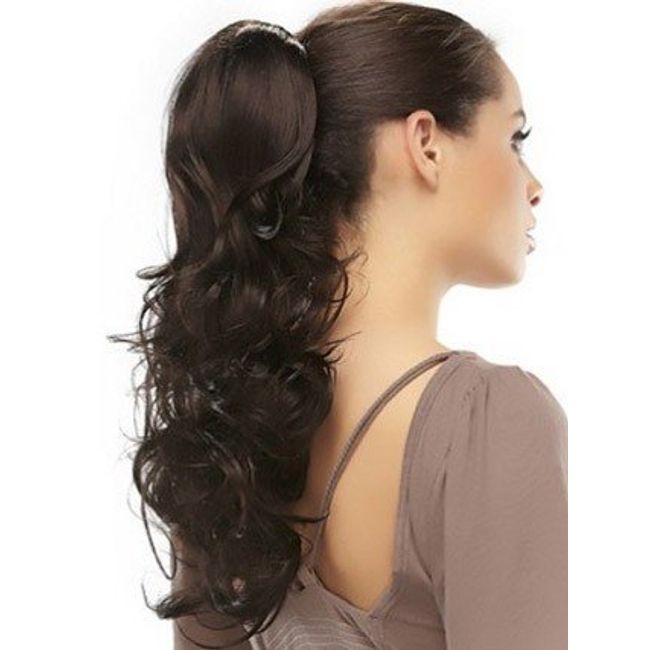 Forever Young Dark Brown Clip In Pony Tail Hair Extension New Reversible Style