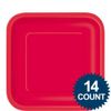 Solid Ruby Red Square Paper Dinner Plates (22cm) 14 Count - Elegant, Disposable, Perfect for Parties & Events