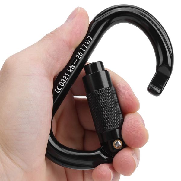 O-Shaped Carabiner, Convenient Storage, D-Shaped Locking Carabiner, Anti-Slip Design, Load Capacity 55.1 lbs (25 kg), High Elasticity Spring, For Climbing Rocks