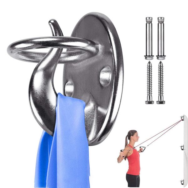 BeneLabel 1Pcs Resistance Band Wall Anchor Stainless Steel Workout Wall Mount Anchor Exercise Wall Anchor Silver Workout Band Anchor for Home Gym Wall Mounts Gym Anchor