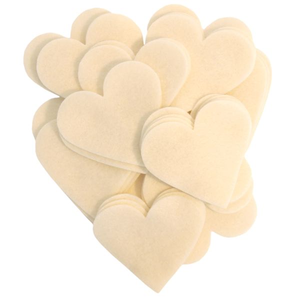 Playfully Ever After 1 inch Felt Hearts 200pc - Cream