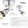 Ceiling 1 Light Spotlight Fully Adjustable Chrome LED Compatible Dimmable