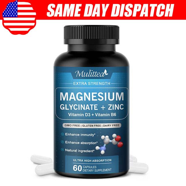 Magnesium Glycinate Capsules 500mg For Improved Sleep, Stress & Anxiety Relief