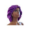 Love Fulfilled Satin Bonnet Extra Large Double Layer Reversible Adjustable Women Silky Satin Bonnet (Royal Purple & Lavender)