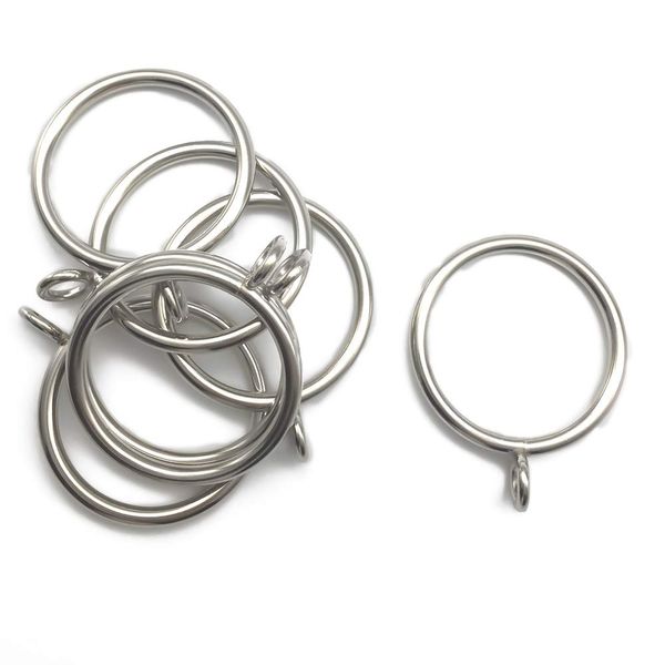 C.M. Curtain Rings, Inner Diameter: 1.5 inches (38 mm), Sliding Rings, Silver, Suitable for Poles up to 1.2 inches (30 mm) Diameter, 16 Pieces