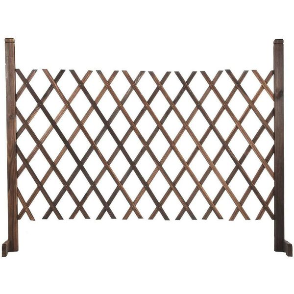 XJYMCOM Expanding Fence Expands to 146cm Solid Wood Movable Fence Foldable Garden Screen Freestanding Trellis Fence Pet Safety Fence for Patio Lawn Decoration