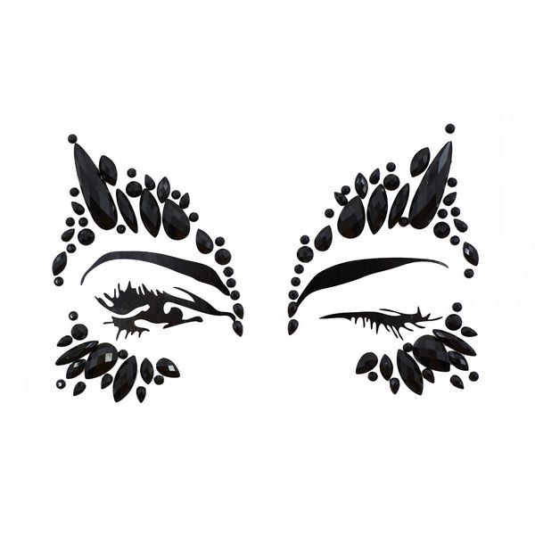 blacknight Face Jewels rave face gems stick on face tattoo bindi sticker eye makeup Body Jewelry women decal Rhinestone Temporary tattoo adhesive stickers for face halloween