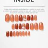 24 pcs Cute Elegant Nail Shell Decoration Caramel Medium Length Fake Claws Girls Party Amusement Park