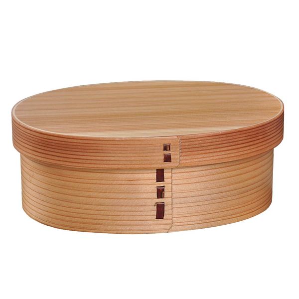 Deep Mountain Bento Box, Magewappa, Oval Bento Box, Natural Wood, Lacquerware, Medium Size, With Partitions, Moisturizing, Eco-friendly, For Work or School Commutes, Unisex