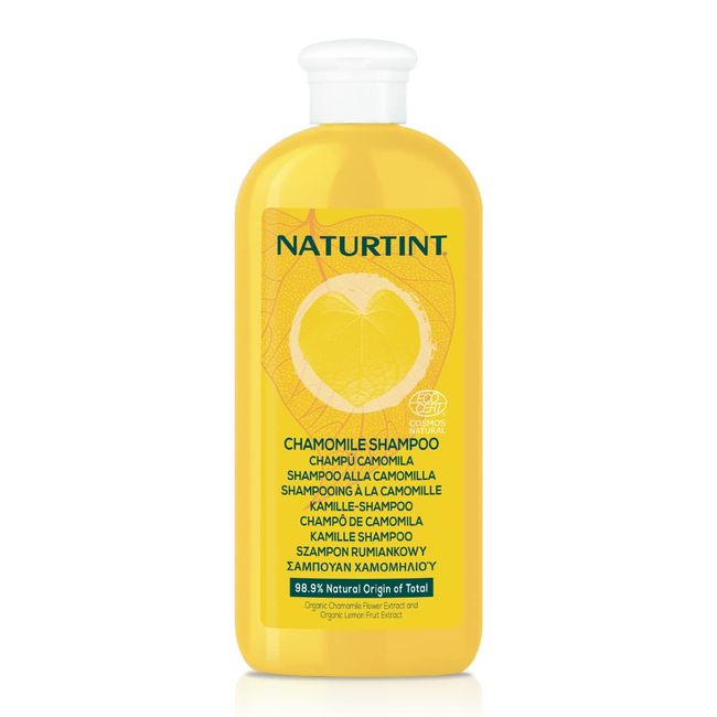 Naturtint | Vegane Kamille Shampoo | Intensive goldene Reflexe. Ecocert. 98,9% Natürliche Inhaltsstoffe | Kamille und Zitrone | 330ml