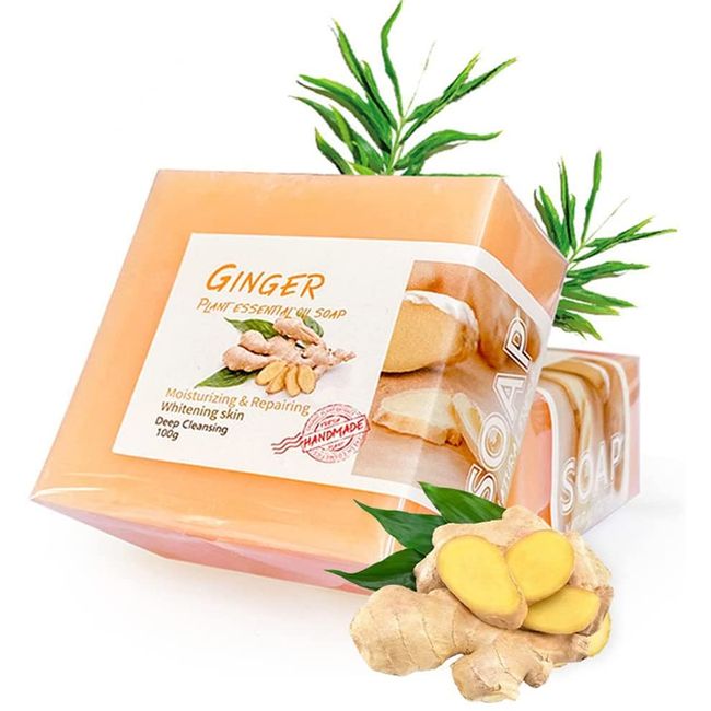 Lymphatic Detox Organic Ginger Soap, Ginger Lymphatic Drainage, Detox Weight Loss Ginger Soap, Natural Organic Ginger Soap for Swelling and Pain Relief, for All Skin Types