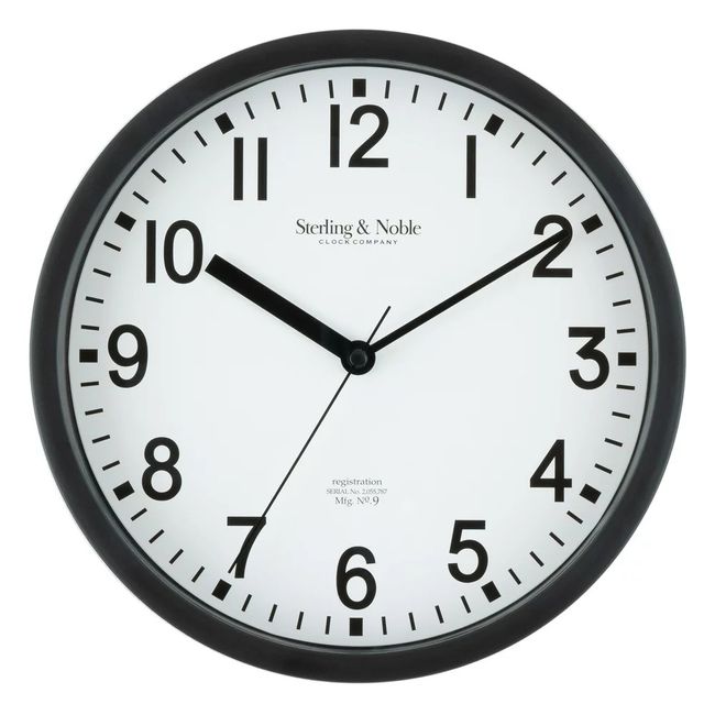 Basic Indoor 8.78" Black Analog round Modern Wall Clock