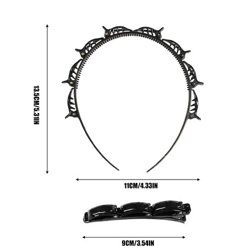 ZOKJSW Hairpin Hairstyle, 2 Pieces Hair Accessories Hairband with 2 Pieces Clips, Hairpins Hairdressing Supplies, Headband Hair Holder Hair Jewellery Headband, Headband with Clips, Twist Clip Headband
