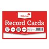 8x5" Silvine Plain Record Cards Pack(100) +(Pen Free)…
