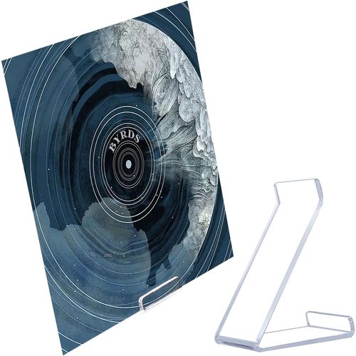 Kalami Vinyl Record Stand Display Album LP Cover No Assembly Required, Simple Clear Acrylic Tabletop Album Now Playing Holder, Fashions Gift for Music Lovers Player Accessory - 1 Pack