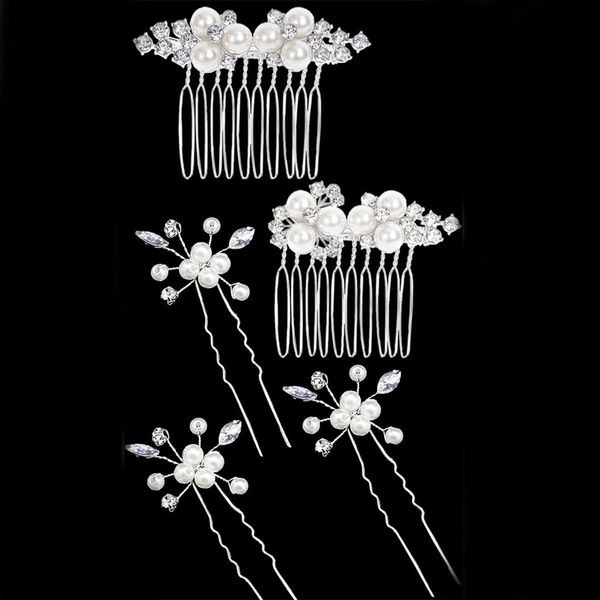 VMila Wedding Pearl Hair Comb Wedding Hair Comb Bridal Hair Accessories Pearl Flower Hair Accessories For Women Girls Wedding Hair Accessories (Pearls)